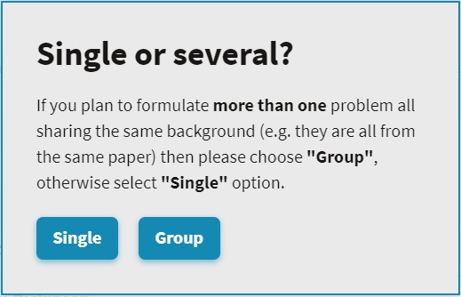 Creating a single problem or group of problems on SciLag